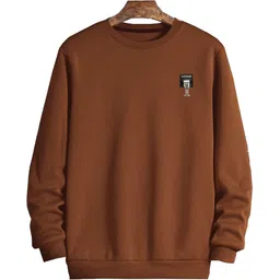 fashlook Men Solid Round Neck Brown Sweater-picture-13