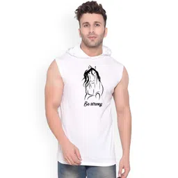 Fashnobic Be Strong Men Printed Hooded-Neck Gym Vests-picture-30