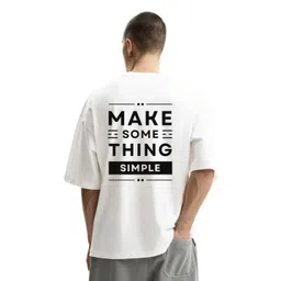 Fashnobic Make Something Typography Printed Round Neck Oversized Cotton T-shirt-picture-30