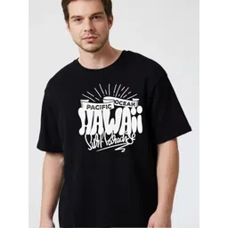 Fashnobic Men Dry Fit Typography Printed Round Neck Cotton Oversized T-shirt-picture-21