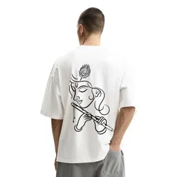 Fashnobic Men Graphic Printed Round Neck Cotton Oversized T-shirt-picture-17
