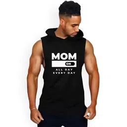 Fashnobic Men Mom Mode On Printed Hooded-Neck Gym Vests FB/103_Print-174_gym_vest-picture-16