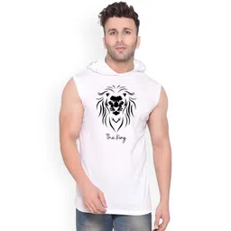 Fashnobic Men The King Printed Hooded-Neck Gym Innerwear Vests-picture-15