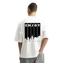 Fashnobic Men Typography Printed Round Neck Cotton Oversized T-shirt-picture-41