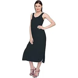 fashnwish Womens Hosiery Cotton Full Length Camisole, Long Inner wear Petticoat-Nighty Slip Suits for Kurti and Suit etc-Black-picture-11