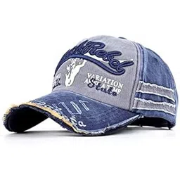 fasholic Black Rebel Denim Cotton Stylish Cap for Men Women with Brim (Fit to Head Size - Approx 54CM to 60CM)-picture-36