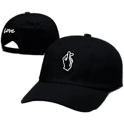 FASHOLIC BTS Adjustable Embroidered Baseball Cotton Cap for Boys & Girls (D Black)-picture-56