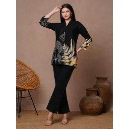 Fashor Black Muslin Printed Shirt image 1