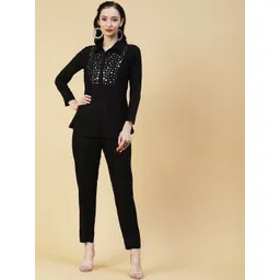 FASHOR Mirror Embroidered Straight Fit Shirt With Trousers-picture-32