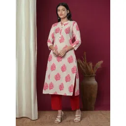 Fashor Off White Cotton Printed Kurta-picture-22