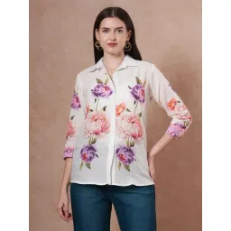 Fashor White Cotton Floral Shirt-picture-12