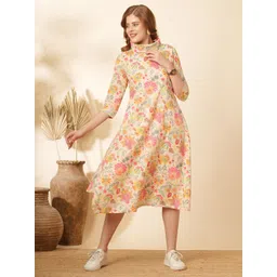 FASHOR Women Floral Printed A-Line Midi Dress-picture-37