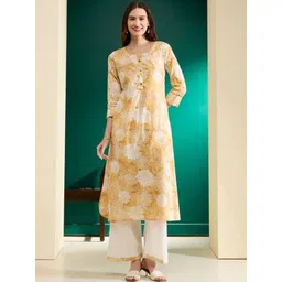 FASHOR Women Floral Printed Regular Kurta with Palazzos-picture-10