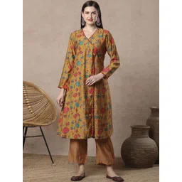 FASHOR Women Floral Printed Regular Kurta with Palazzos image 1