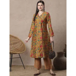 FASHOR Women Floral Printed Regular Kurta with Palazzos image 5