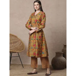 FASHOR Women Floral Printed Regular Kurta with Palazzos image 3