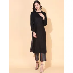 FASHOR Women Solid Pure Cotton Kurta with Trousers-image-28