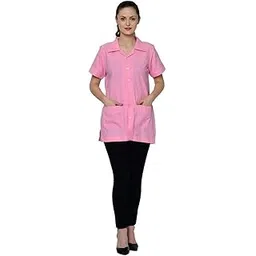 fashtastic Unisex Pink HalfSleeve Lab Coat-picture-48