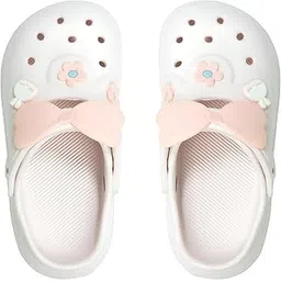 fasmania Adorable Clog Sandals for Girls – Soft EVA Slip-Ons with Bear & Flower Charms – with You Cute Design-picture-29