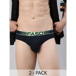 FASO Pack Of 2 Typography Printed Cotton Basic Briefs FA1503-SQ-PO2-DBROWN-BLACK-picture-14
