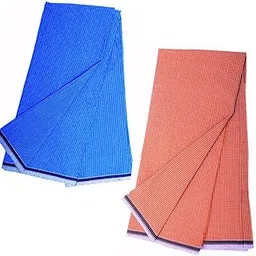 fassify Mens Trendy Checked Cotton Lungis Pack of 2 pc; 100% Pure Cotton; Multicolor (Size 2.00 Meters) (Brown/Blue-MINI CK)-picture-31