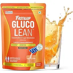 Fast&Up Gluclean I Reduces Post- Meal Sugar Spikes & Prevents Fat Accumulation I Burns Stubborn Fat | 15 Stick Packs I Orange Flavor-picture-20