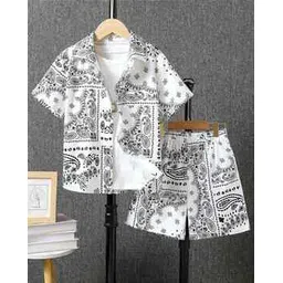 fastdeal x ag Boys Paisley Print Shirt & Shorrts Set-picture-26