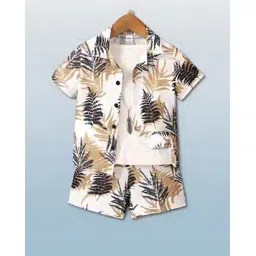 fastdeal x ag Boys Tropical Print Shirt & Shorts Set-picture-35
