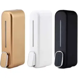 Fastgear 3 Pcs 380ml Plastic White, Black &a; Gold Cubical Soap Dispenser Set-image-13