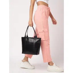 fastrack accessories Fastrack Chic Black Textured Tote Bag For Women-picture-16