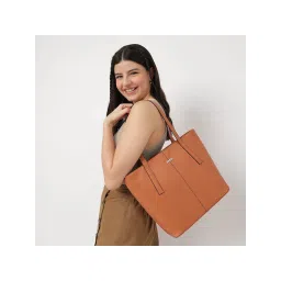 fastrack accessories Structured Solid Tote Bag For Women With Top Zipper Closure-picture-12