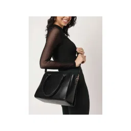 Fastrack Black Large Satchel Bag for Women-image-7