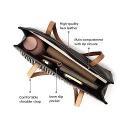 fastrack accessories Fastrack Black Tote Bag for Women image 3