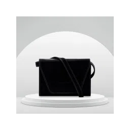 Fastrack Black Women's Compact Sling Bag with Semi Pu Belt-image-14