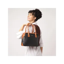 Fastrack Women Solid Black Satchel Bag-image-2