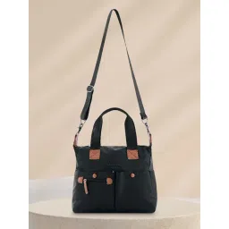 Fastrack Black Solid Medium Satchel Handbag-picture-43