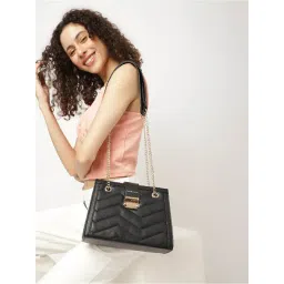 Fastrack Black Textured Medium Sling Handbag-picture-38