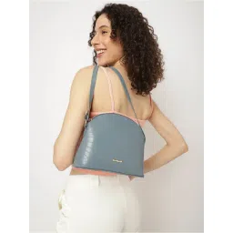 Fastrack Blue Textured Medium Sling Handbag-picture-43