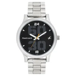 Fastrack Bold Quartz Analog Black Dial Stainless Steel Strap Watch for Guys-picture-29