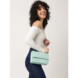 Fastrack CL7 Mint Green Textured Small Sling Handbag-picture-18