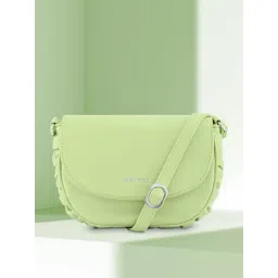 Fastrack Green Faux Leather Solid Sling Handbag-picture-35