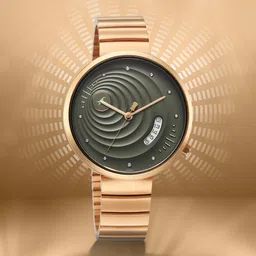 Fastrack Groove Quartz Analog with Date Green Dial Girls Stainless Steel Watch-picture-10