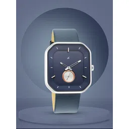 Fastrack Men Blue Brass Printed Dial & Blue Leather Straps Analogue Watch-picture-24