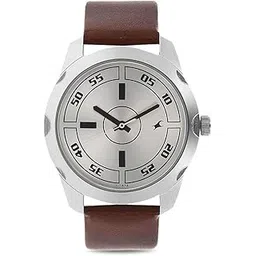 fastrack Mens Analog Silver Dial Brown Band Leather Watch-picture-44