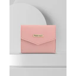 Fastrack MTO MTS Pink Textured Tri-Fold Wallet for Women-picture-37