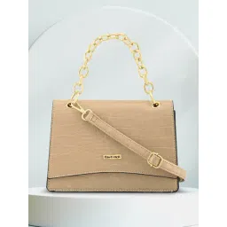 Fastrack Nude Textured Medium Sling Handbag-picture-28