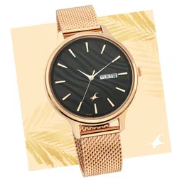 Fastrack Ruffles Quartz Analog with Day and Date Black Dial Stainless Steel Strap Watch for Girls-picture-14