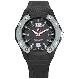 fastrack Silicone Trendies Analog Black Dial Men's Watch-38057Pp02/Np38057Pp02, Band Color:Black-picture-49