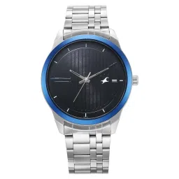 Fastrack Stunners Quartz Analog Black Dial Silver Stainless Steel Strap Watch For Guys-picture-10
