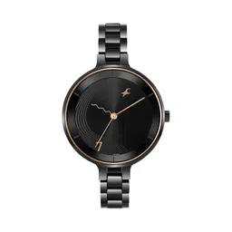 Fastrack Stunners Quartz Analog Black dial Stainless Steel Strap Watch for Girls-picture-37